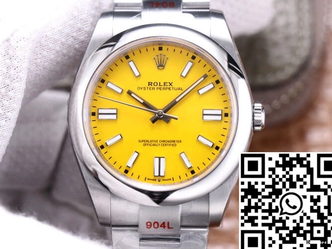 Oyster M124300-0004 EW Perpetual Yellow Rolex Dial 41MM Factory 0908